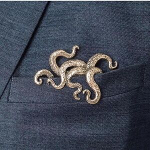 Silver Octopus Pocket Brooch